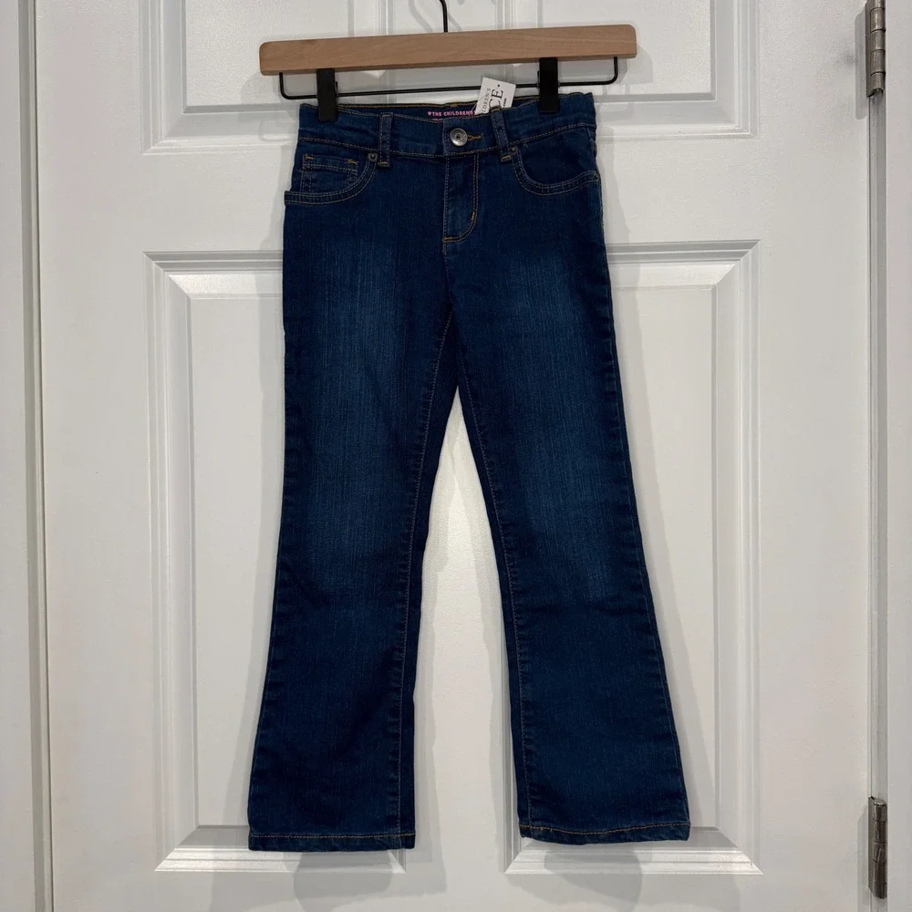 The Childrens Place Girls Bootcut Jeans Dark Wash Denim Size‎ 6 NWT
